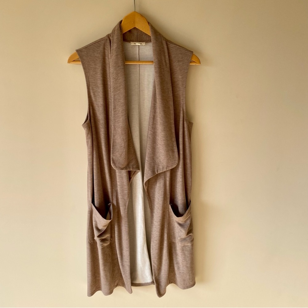 Max Studio Brown Sleeveless Cardigan